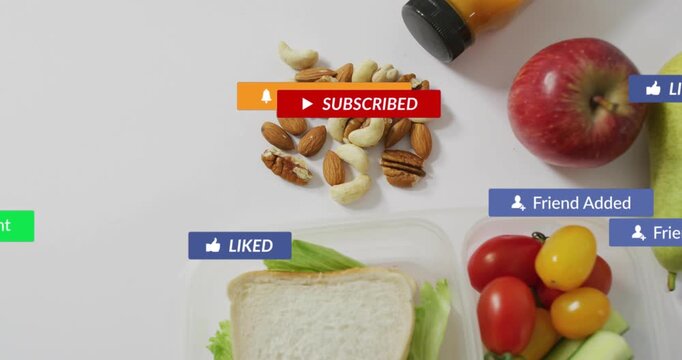 Upon loading lunch while overlay notification icons animating around lunch for engagement