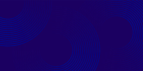 Abstract blue glowing geometric lines on dark blue background. Modern shiny blue circle