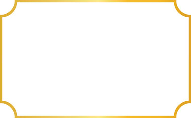 Luxury Gold Border Frame Vector with Elegant Curved Corners Template