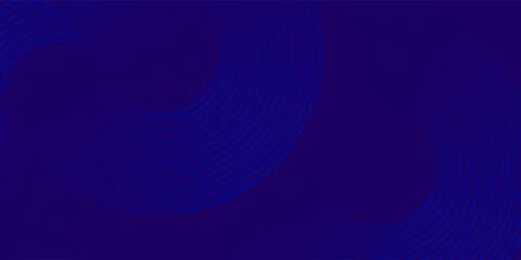 Abstract blue glowing geometric lines on dark blue background. Modern shiny blue circle