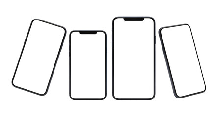 Assortment of Smartphones with Dark Screens mobile