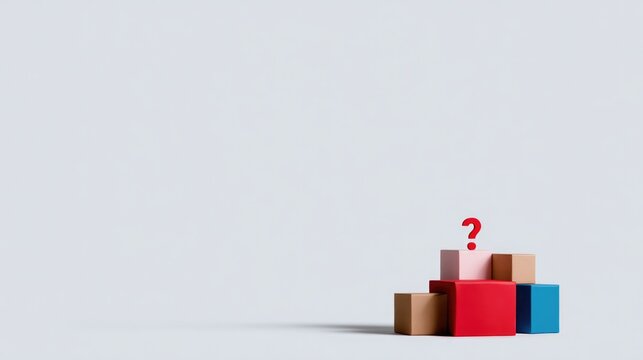 Colorful blocks arranged creatively with question mark symbolize
