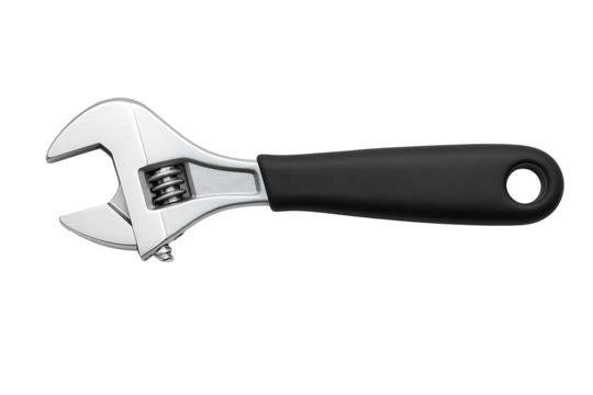 Adjustable wrench isolated on white background representing tool and engineering concept