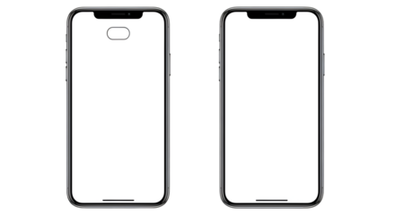 Two Smartphones Side by Side with Blank Screens mobile phone
