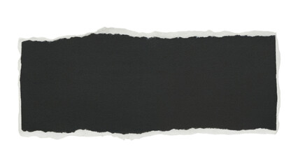 torn paper with black space in middle . Isolated on transparent background, png