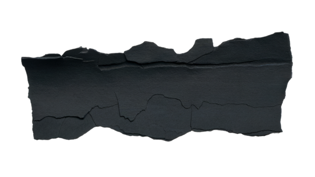 Cracked dark asphalt sample . Isolated on transparent background, png