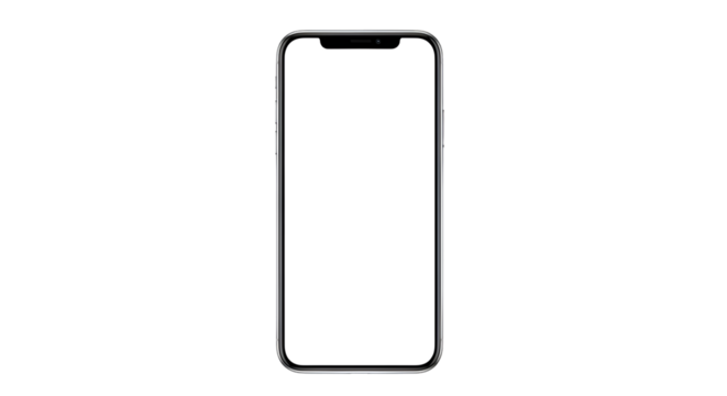 Modern Smartphone with Blank White Screen mobile device