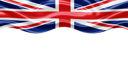 Waving Union Jack Flag Over Black Background united kingdom