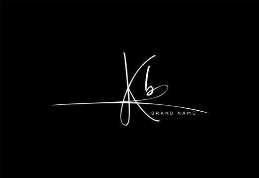 KB letter beauty cursive handwriting logo. vector logo| abstract logo| minimalist logo| brand identity| calligraphy design.