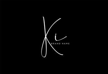 KI letter beauty cursive handwriting logo. vector logo| abstract logo| minimalist logo| brand identity| calligraphy design.