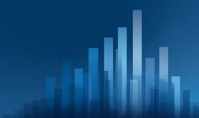 Abstract Blue Bar Chart Growth and Progress