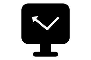 Monitor Check Mark Icon Vector – Verified Display Symbol for Success and Approval Design