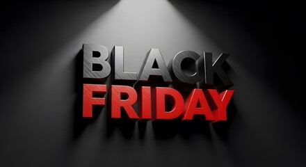Black friday sale promotion with spotlight on the text, perfect for advertising campaigns