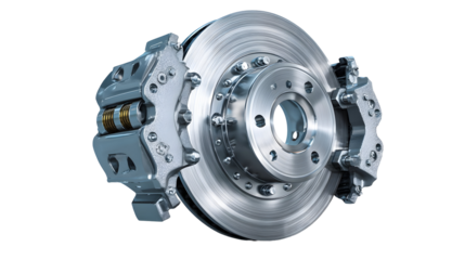 High-performance steel car brake disc and caliper mechanism