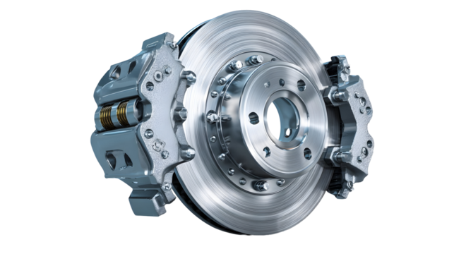 High-performance steel car brake disc and caliper mechanism