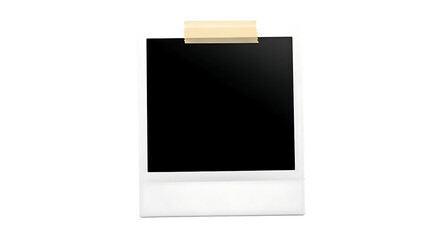 Instant  format frame secured with masking tape against a dark background