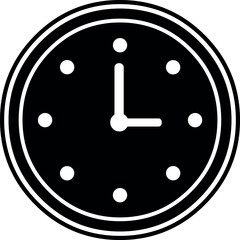 vector illustration black and white clock icon