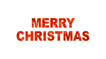 merry christmas text with snowflakes and glitter stars on transparent background,png winter red happy new year holiday celebration isolated social media design element	