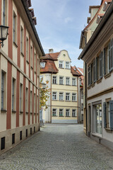 Fototapeta premium old half timbered houses in the old town of Bamberg in Bavaria, Germany