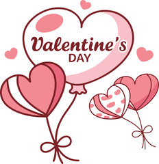 Celebrate Valentine's Day with sweet heart balloons, perfect for cards, banners, and social media promotions this February 14th celebration!
