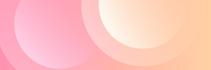 Minimalist banner background, pastel colorful, pink and yellow gradations. Circle effect style geometric, abstract background.