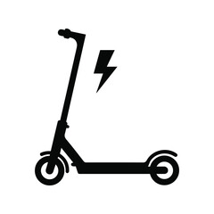 Minimal electric scooter symbol, clean vector transportation icon.
