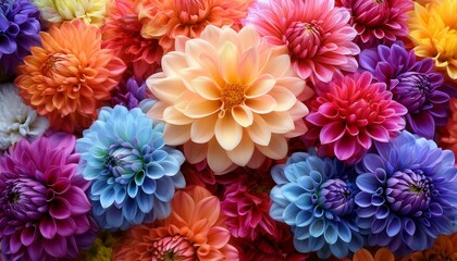 vertical image of colorful flowers background close up dahlia flower wallpaper