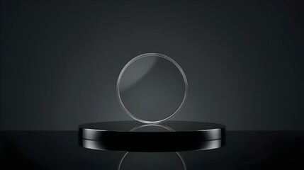 Minimal Glass Circle Reflection
A transparent glass circle resting on glossy surface with diffused lighting — sleek, modern product mockup background.