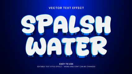 Editable text effect spalsh water 3d 