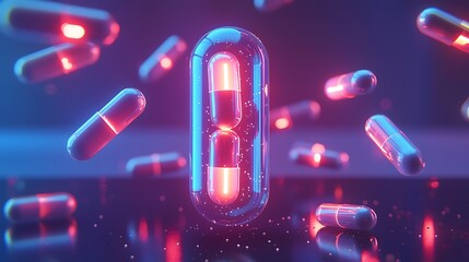 Digital health futuristic capsule high resolution picture