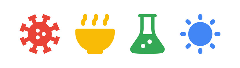 Virus and Laboratory Icons – Biology, Science, Research