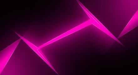 Vibrant Magenta Glowing Geometric Shapes on a Dark Abstract Background