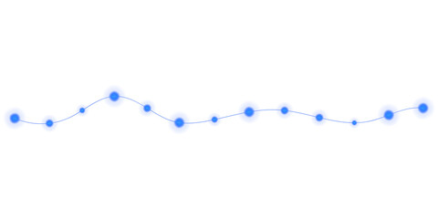 Blue Light String Garland Christmas Festive Background