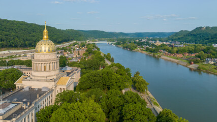 West Virginia State Capitol and Kanawha River View