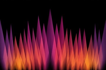 Abstract glowing triangular shapes against a black background.