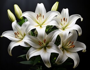 a beautiful cluster of white lilies radiating elegance and purity