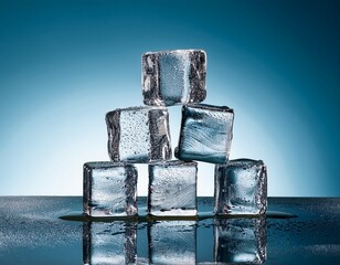stacked ice cubes create an elegant minimalist art display
