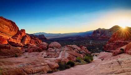red rock canyon at dawn