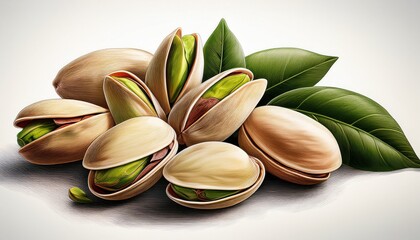 pistachio with leaves