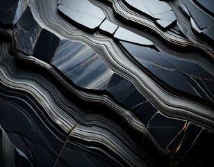 layered polished obsidian