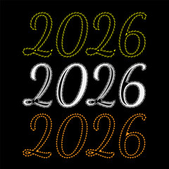 Elegant 2026 Numerals with Embroidered Texture