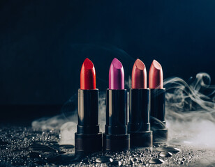 lipstick on black background