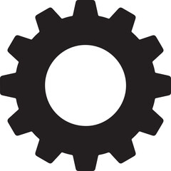 setting icon silhouette on white background