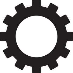 setting icon silhouette on white background