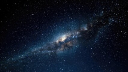 The Milky Way galaxy as a bright band across a star-filled night sky. Concept Milky Way band across starry night sky, Astro photography, Night sky panorama, Celestial landscape, Star filled heavens