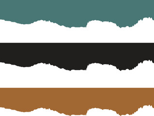 Torn paper edge graphic elements set on clean white background Vector