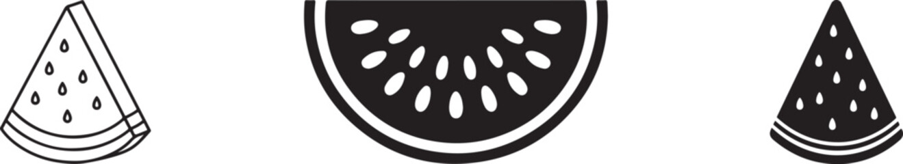 watemelon icon silhouette on white background