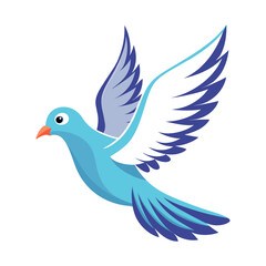 flying dove with open wings