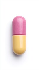 Vibrant supplement imagery, Highquality image highlighting colorful supplement for branding, Detailed studio photograph of brightly colored capsule emphasizing minimalistic health branding