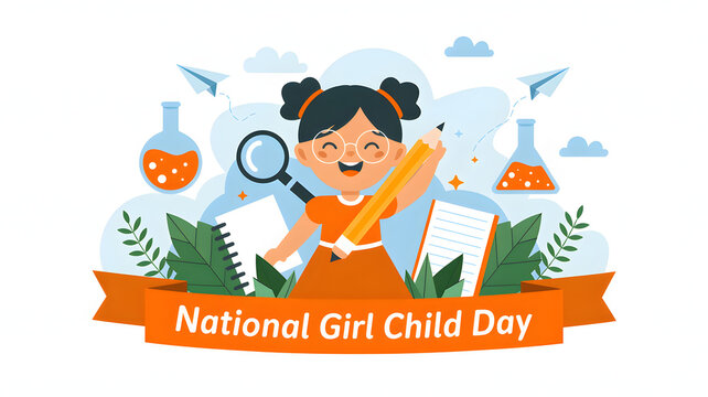girl child day poster promoting stem learning and equal opportunities
